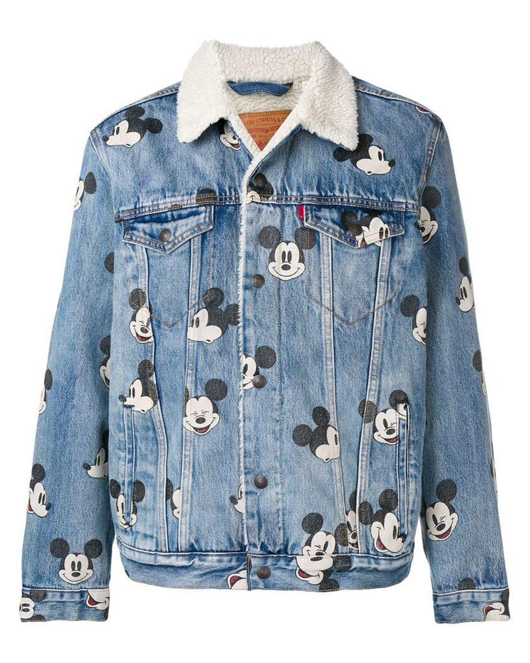 Levi's Mickey Mouse Allover Print Denim Jacket in Blue for Men | Lyst
