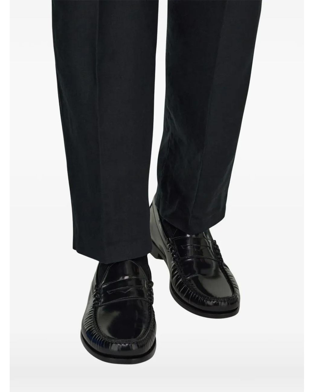 Boggi Black Brushed Leather Loafers for men