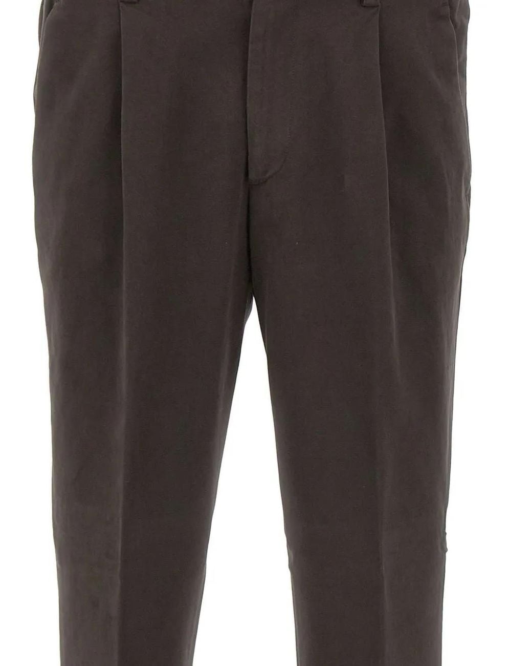 Devore Gray Pleated Cuffed Trousers for men