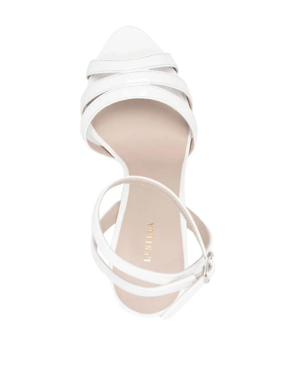 Le Silla White 140Mm Lola Platform Sandals