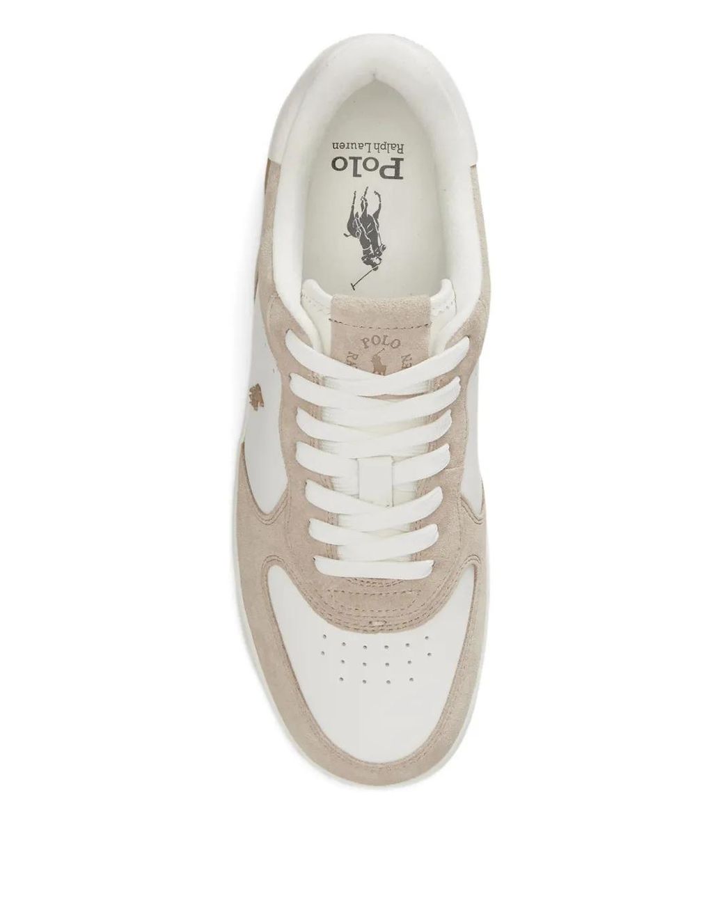 Polo Ralph Lauren White Masters Court Leather Sneakers for men