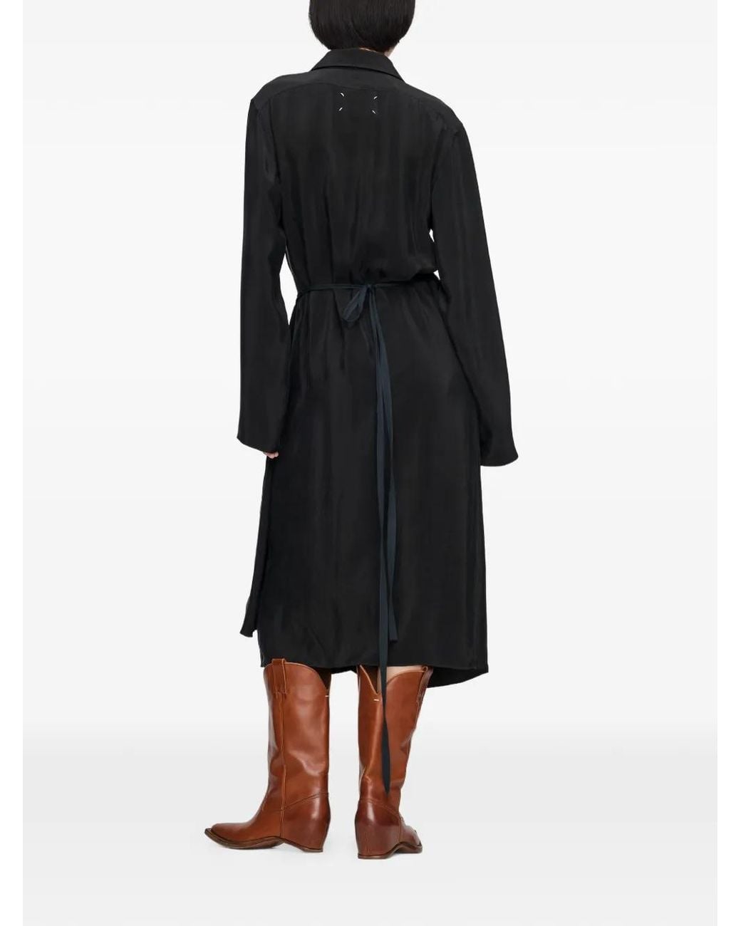 Maison Margiela ツイスト ドレープ シャツドレス Black