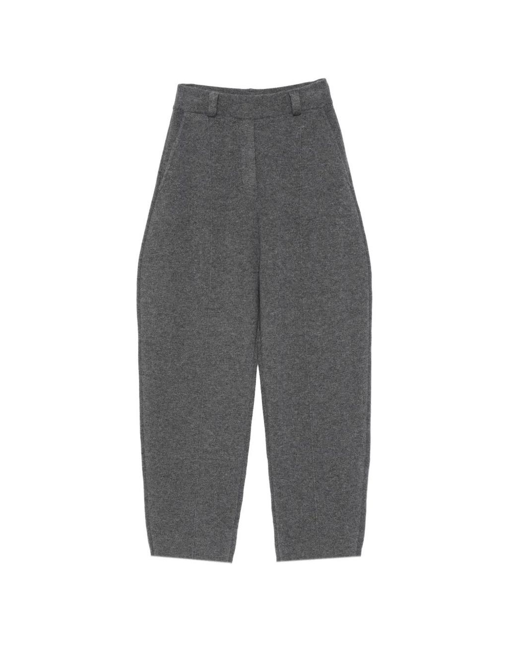 Lisa Yang Gray Wrenda Belt-Loop Knitted Trousers
