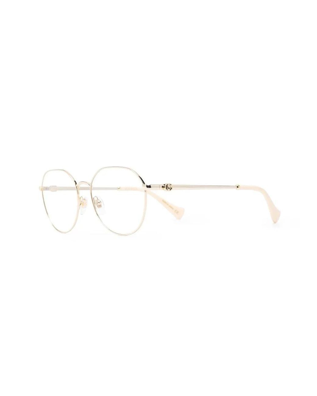 Gucci Multicolor Metallic-Effect Round-Frame Glasses