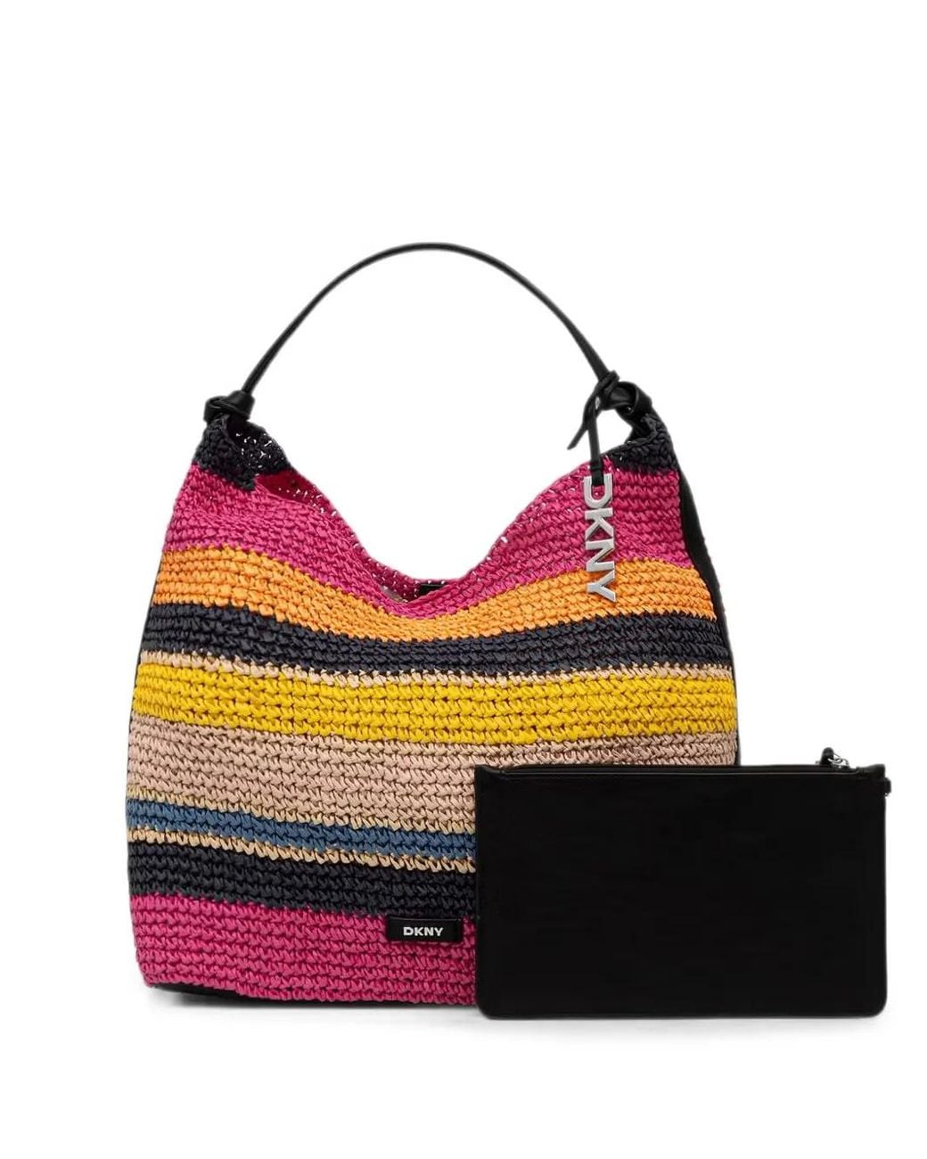 Borsa A Spalla Paula A Righe di DKNY in Pink
