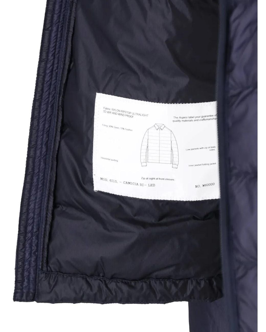 Aspesi Gesteppte Ripstop-Jacke in Blue für Herren