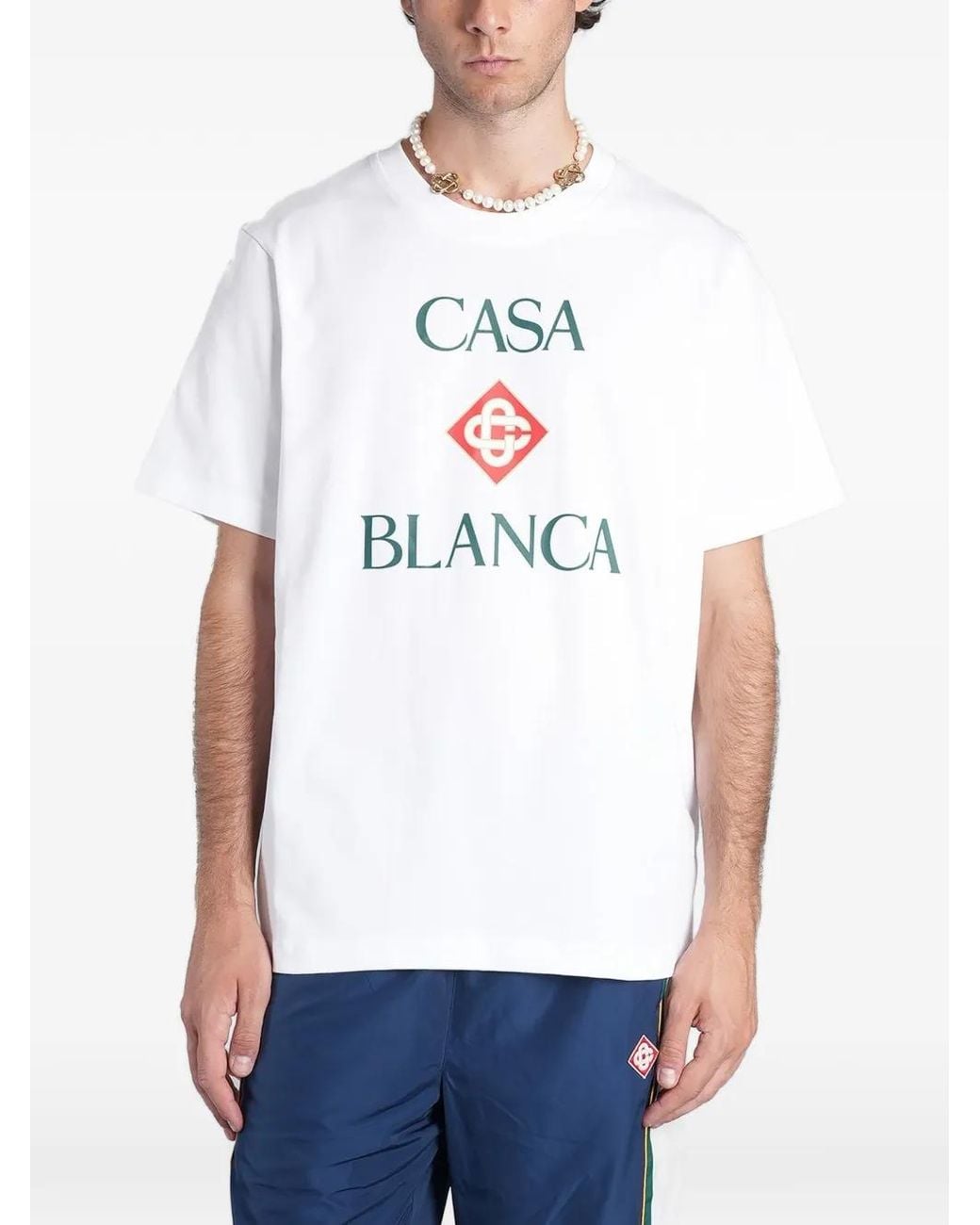 Casablanca White Classic T-Shirt for men