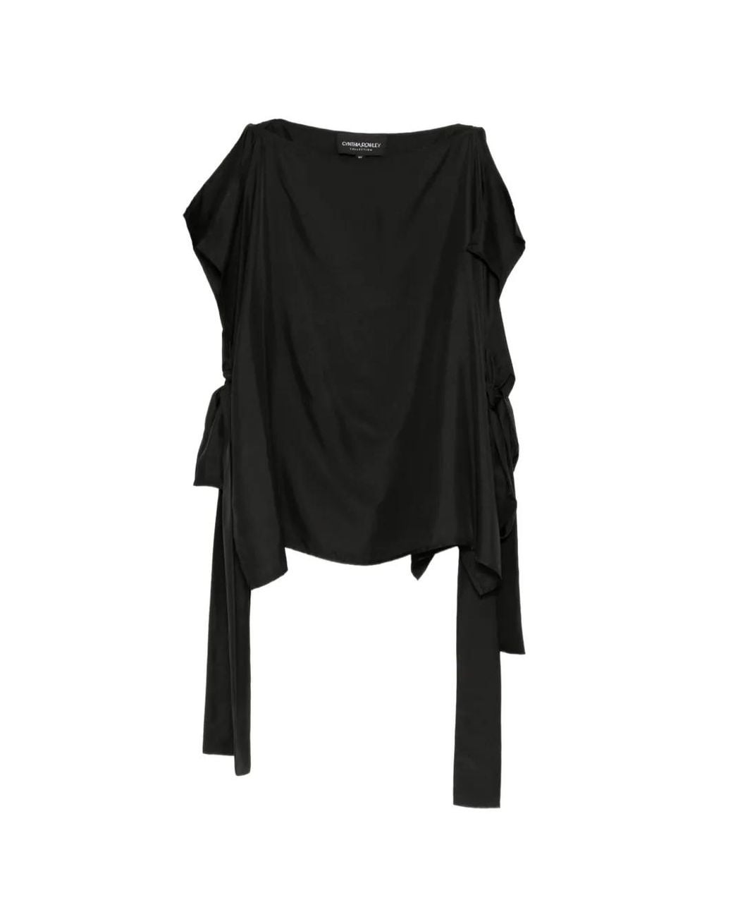 Cynthia Rowley Black Haut Noué À Col Bateau