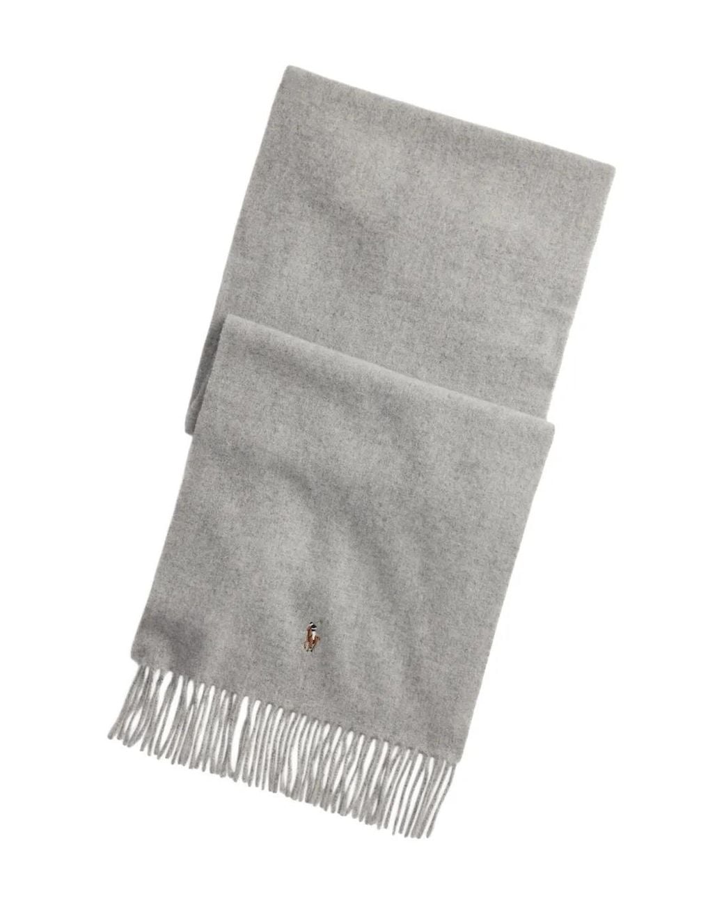 Sciarpa Con Frange E Logo di Polo Ralph Lauren in Gray da Uomo