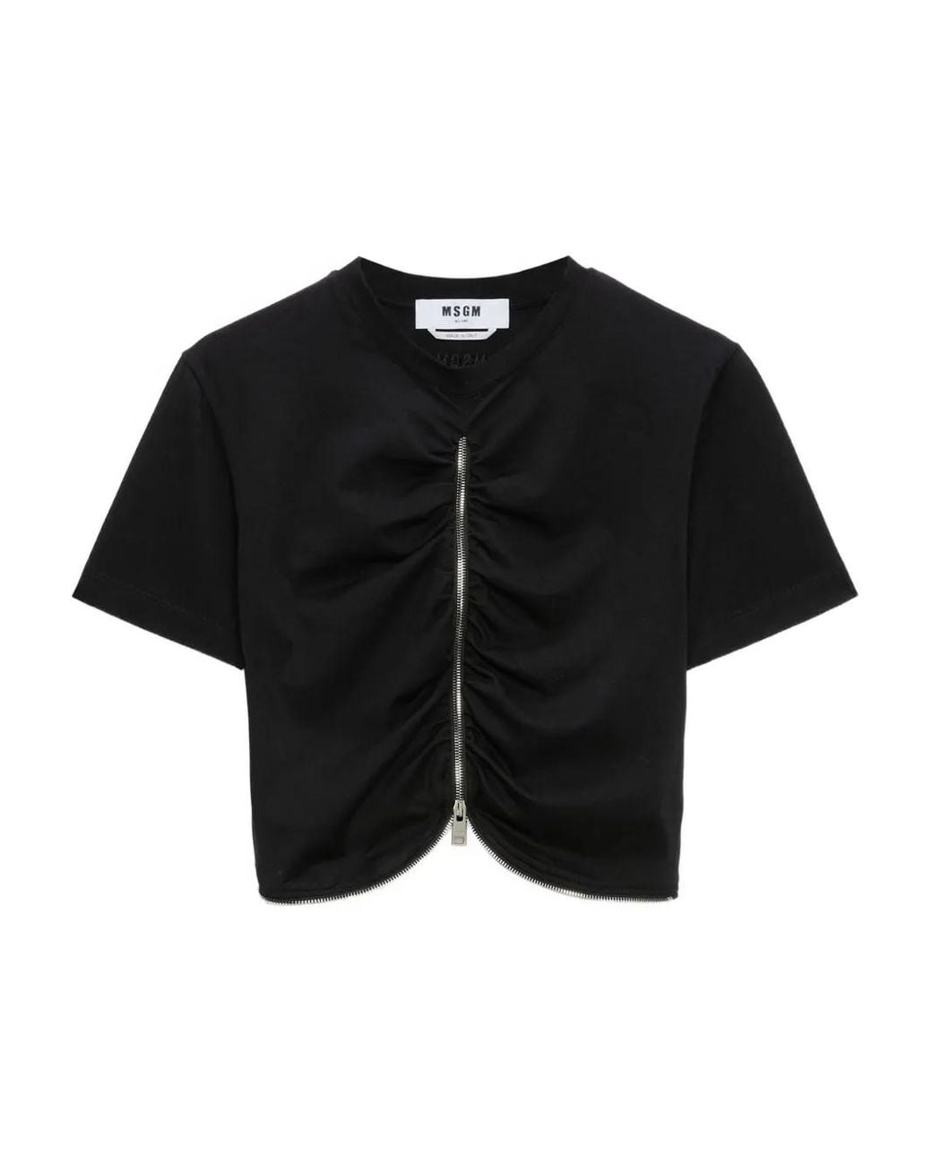 Haut À Col Zippé MSGM en coloris Black