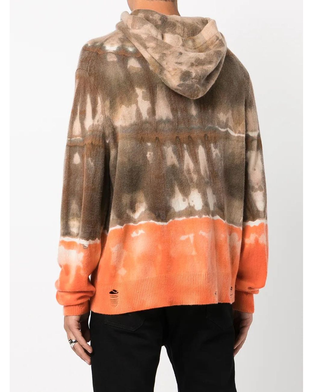 Amiri Brown Space-Dye Cashmere Hoodie for men
