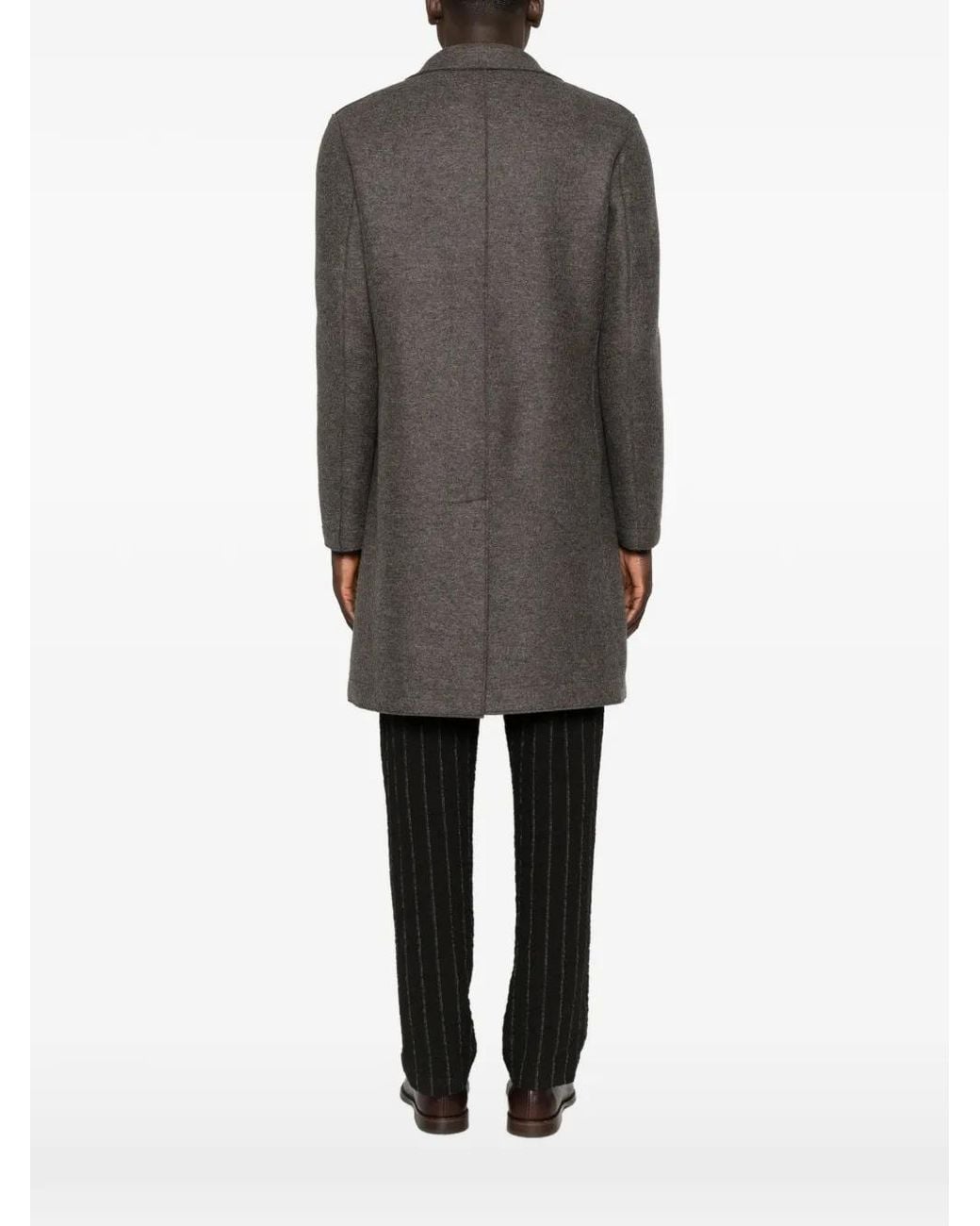 Harris Wharf London Gray Double-Breasted Wool Coat for men