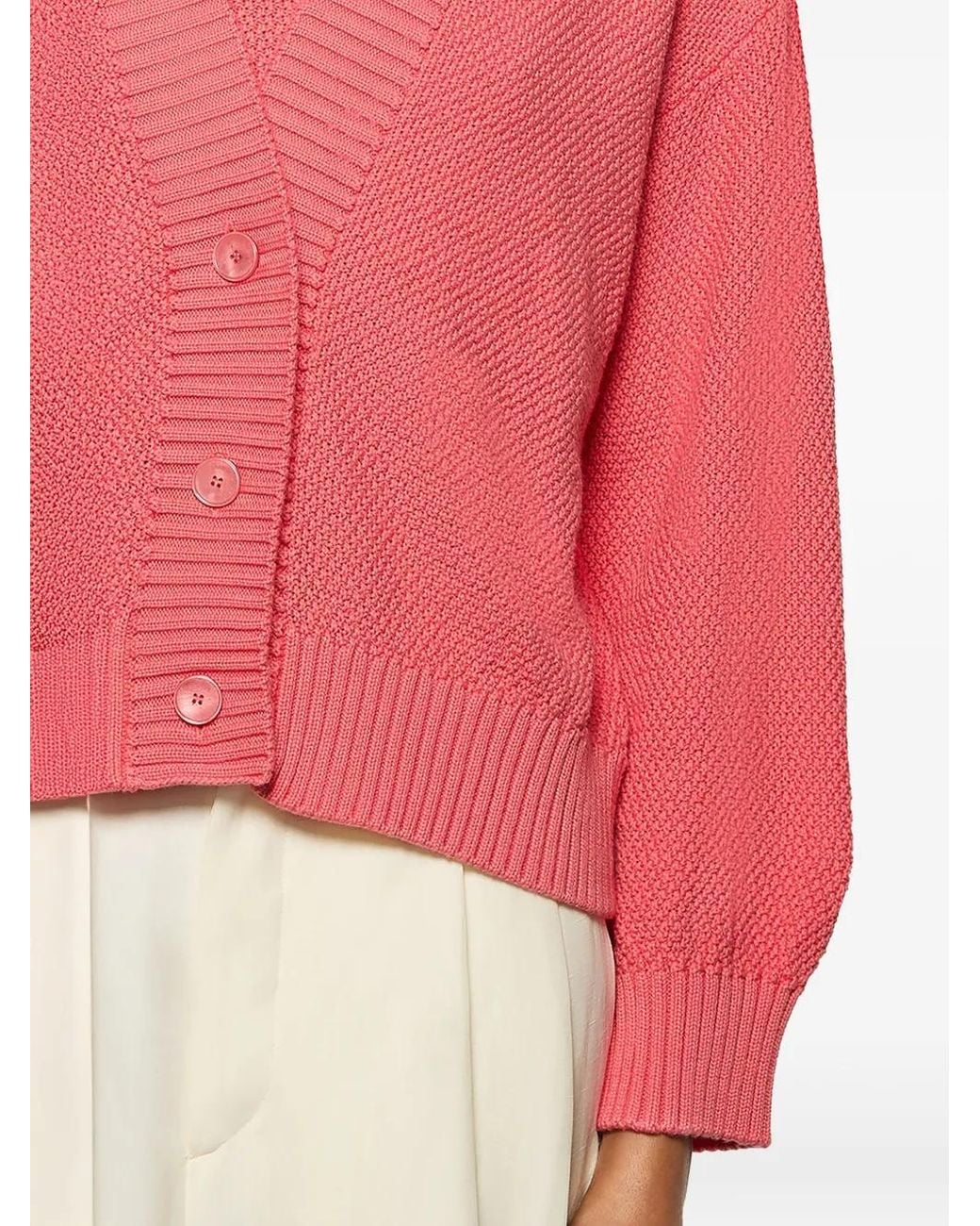Laneus Pink V-Neck Buttoned Cardigan