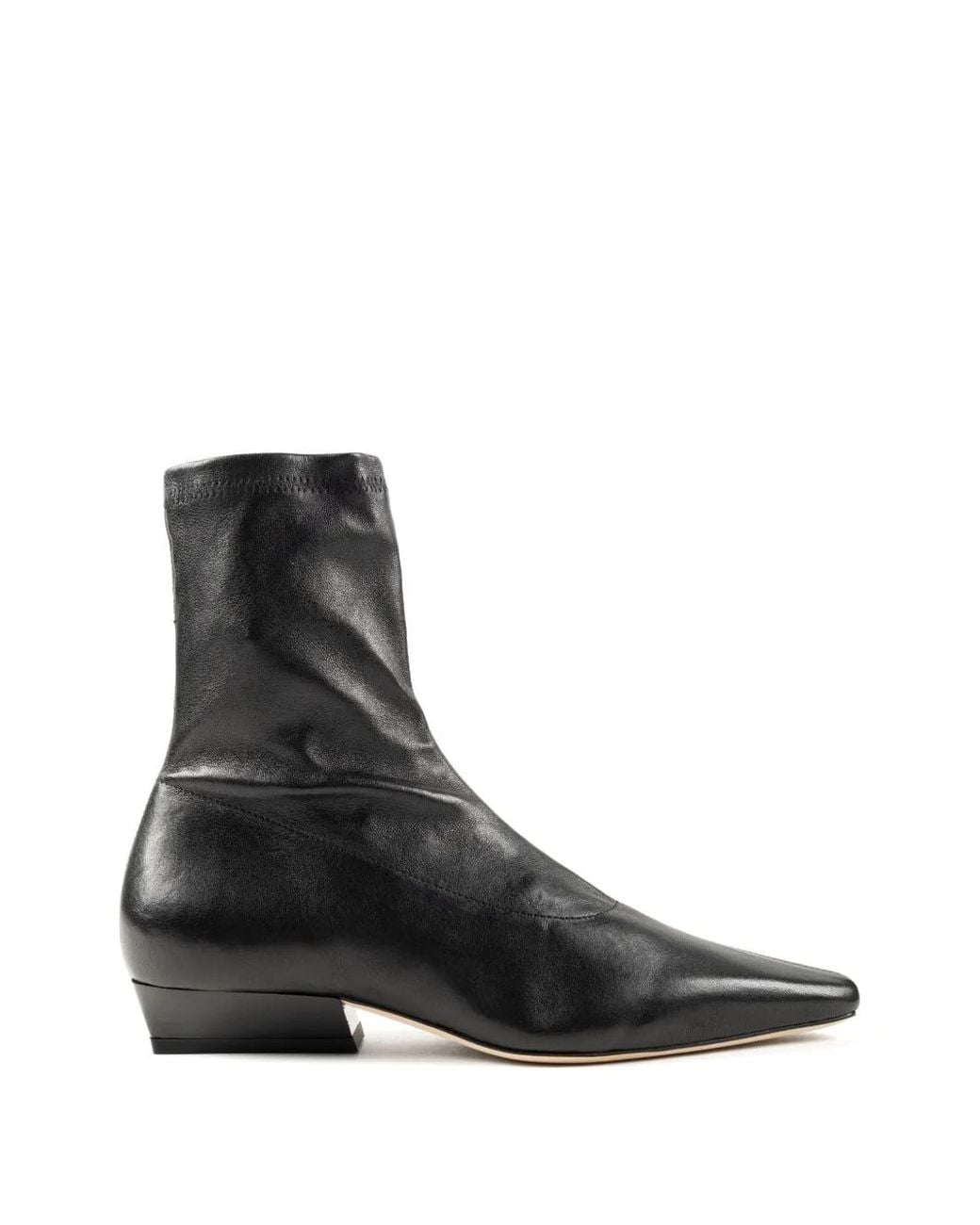 Staud Black Wally Pointed-Toe Ankle Boots