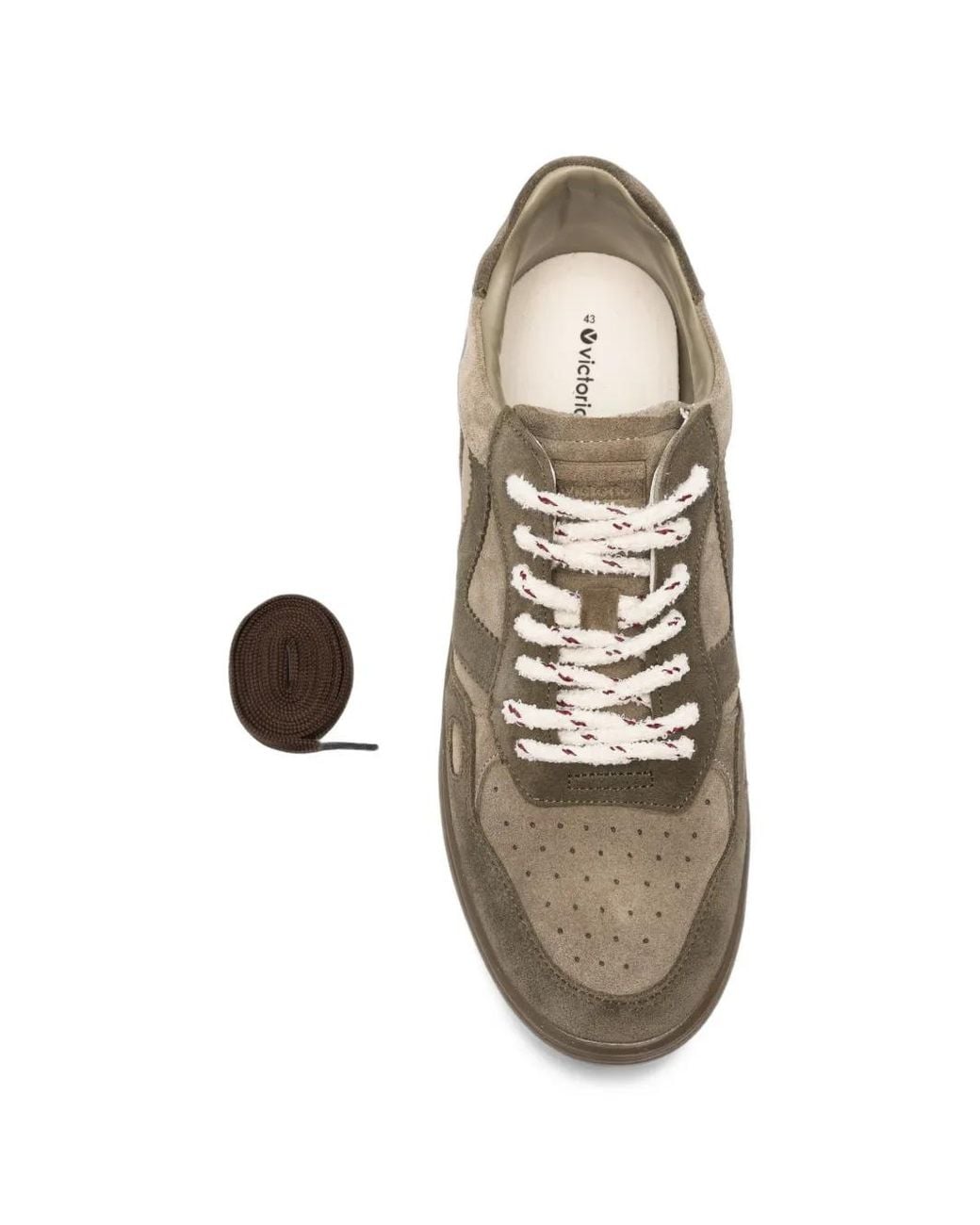 Victoria Brown Panelled Lace-Up Sneakers for men