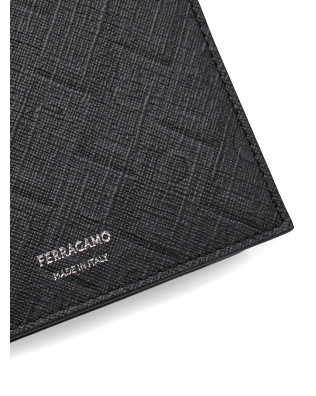 Ferragamo Gray Monogram Leather Wallet for men