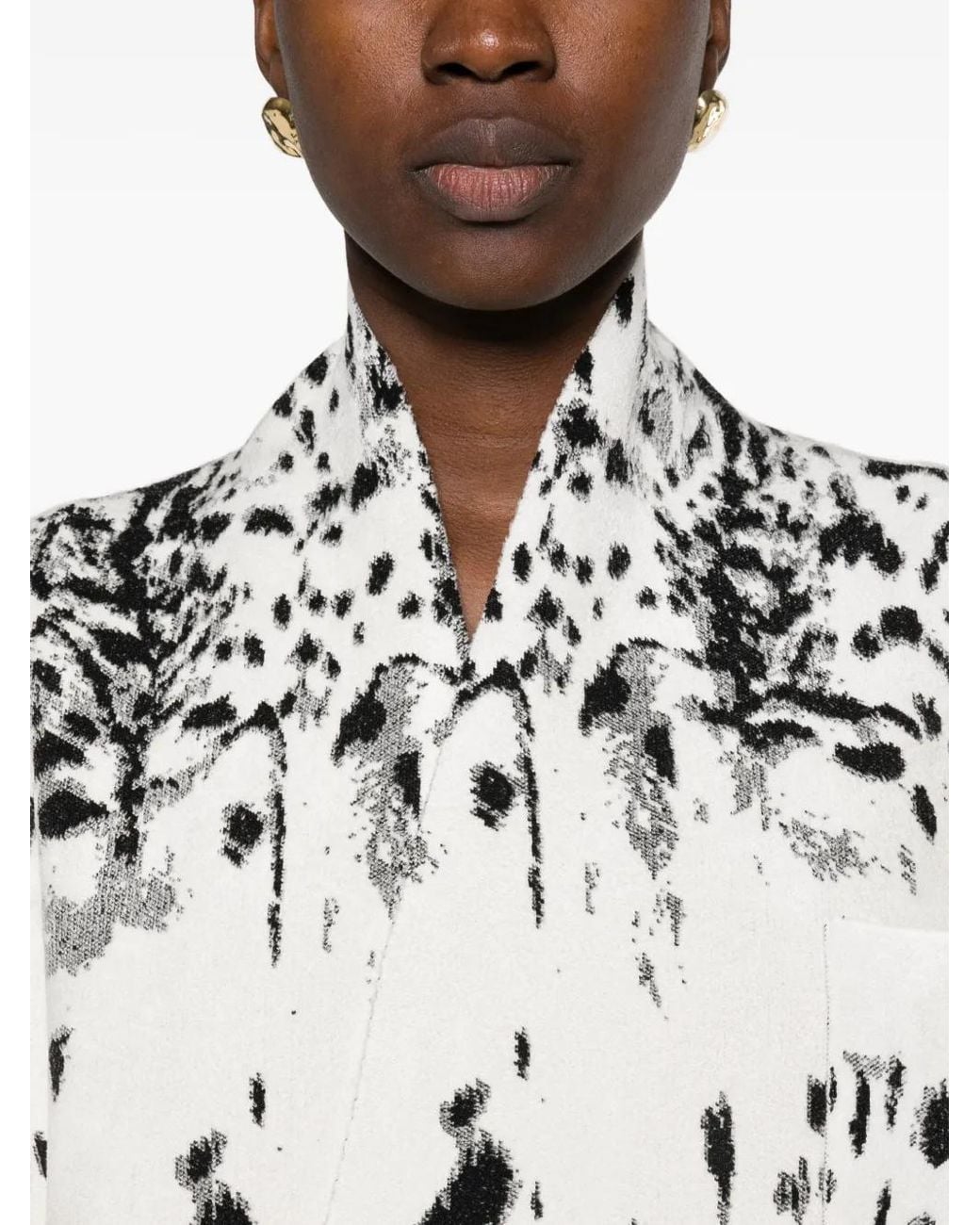 Tom Ford White Lynx Jacquard Oversized Coat