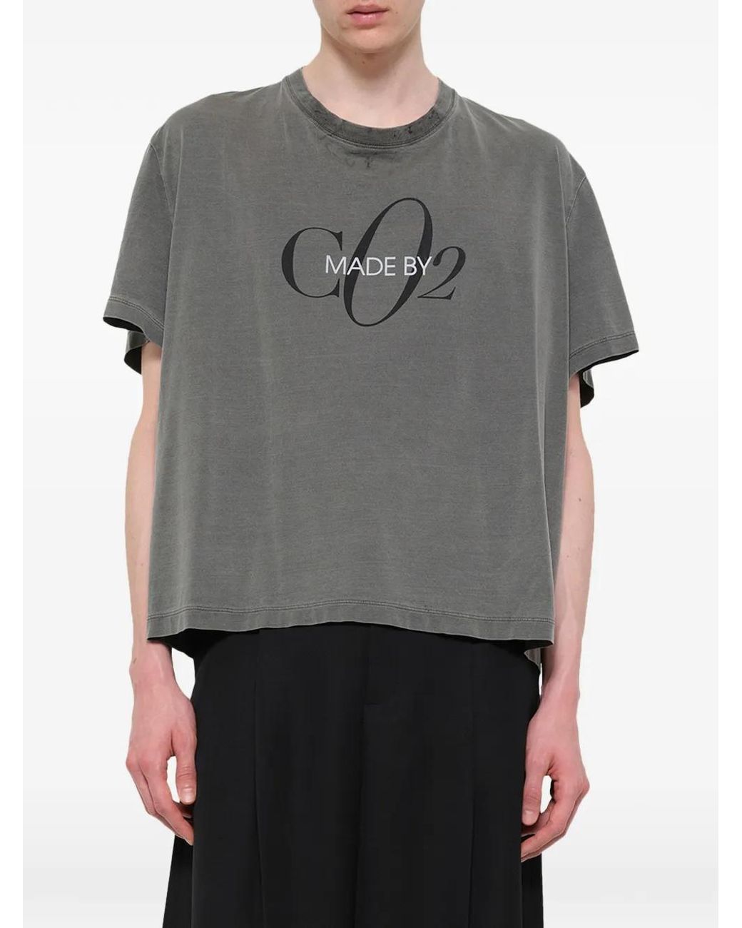 Doublet Gray Logo-Embroidered T-Shirt for men