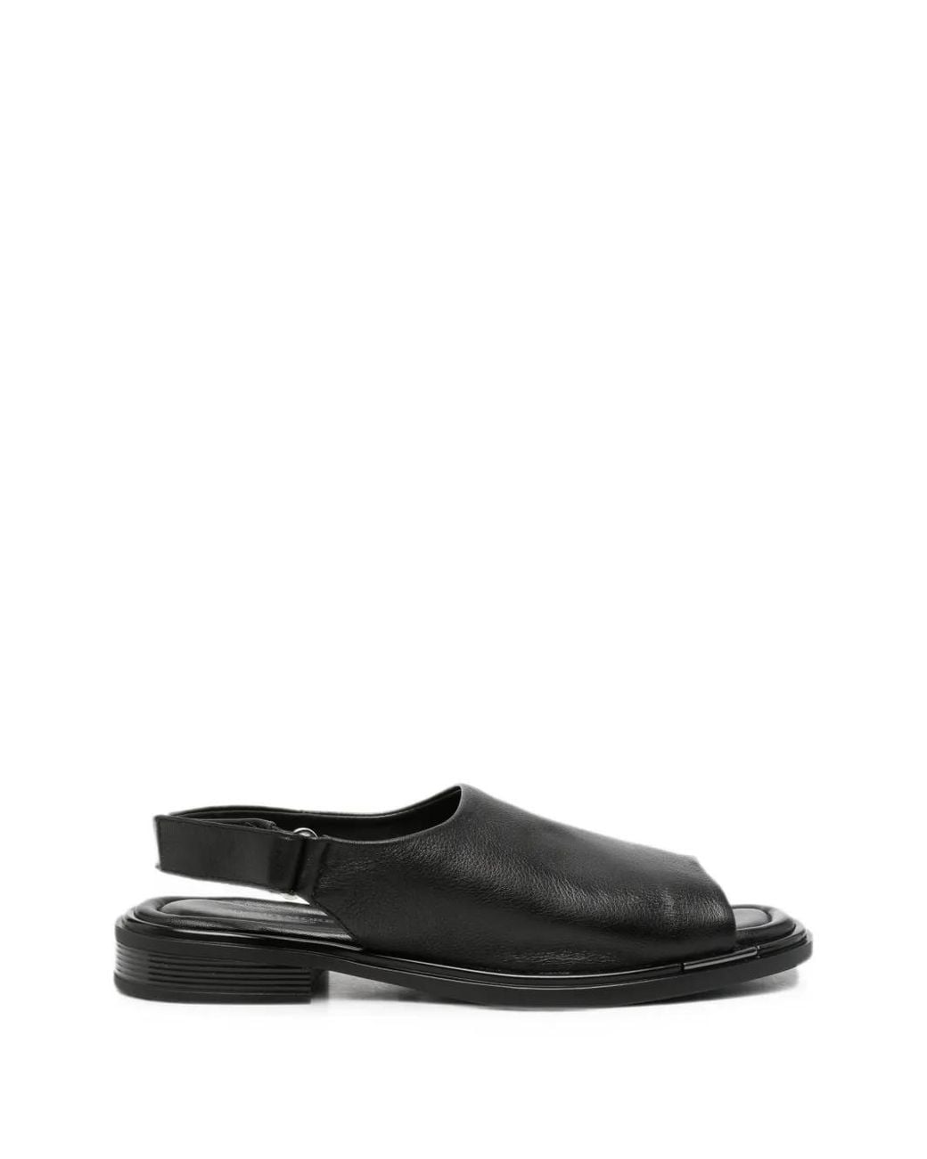 SERGIO MORETTI FIRENZE Black Slingback Touch-Strap Sandals