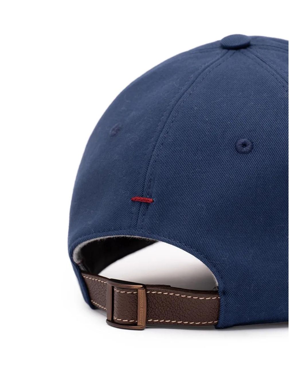 Brunello Cucinelli Blue Garment-Dyed Twisted Cotton Gabardine Baseball Cap With Embroidered Logo for men