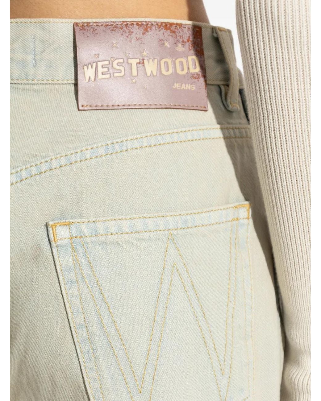 Vivienne Westwood White Belt-Loop Butooned Jeans