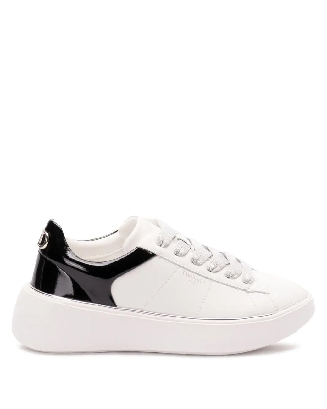 Twinset White Leather Sneakers