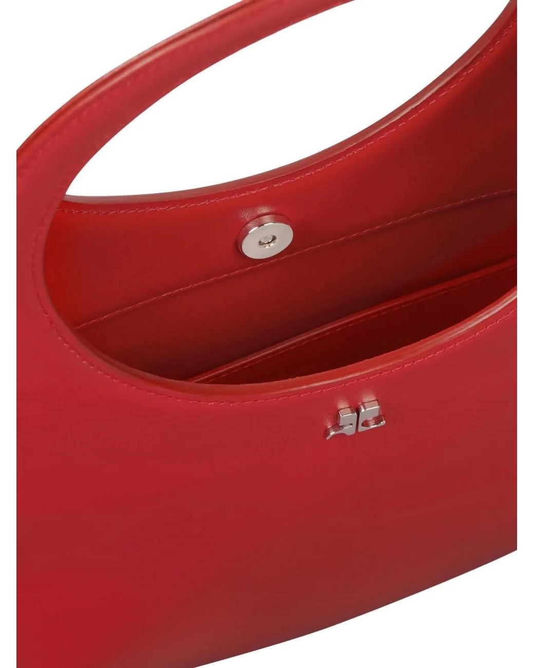 Courreges Red Holy Leather Tote Bag