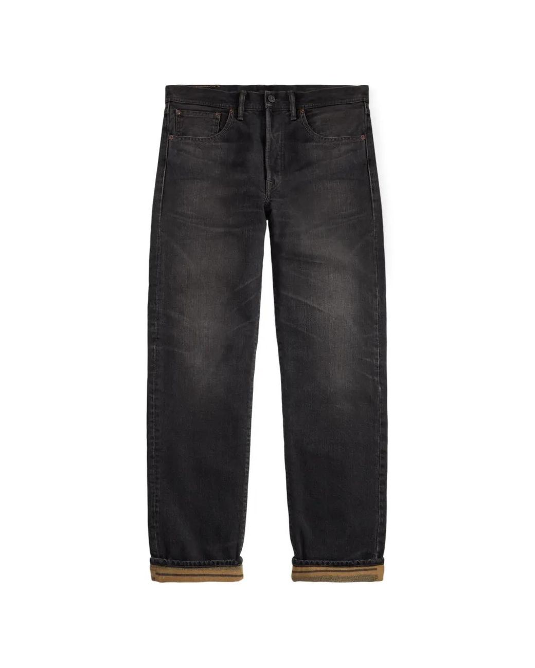 RRL Black Pocket Straight Jeans for men