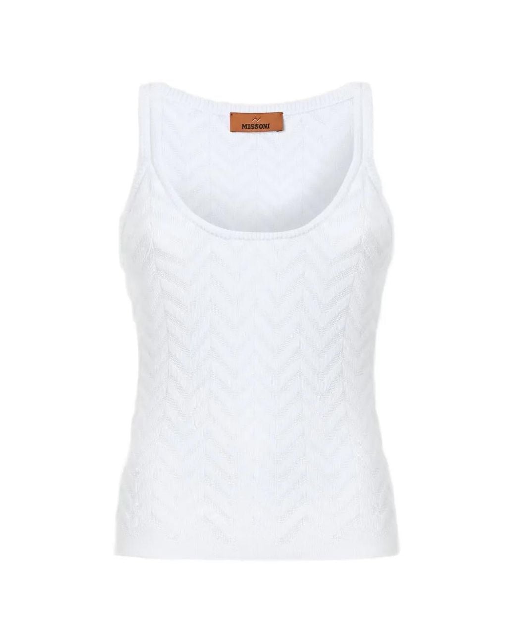 Missoni White Chevron Tank Top
