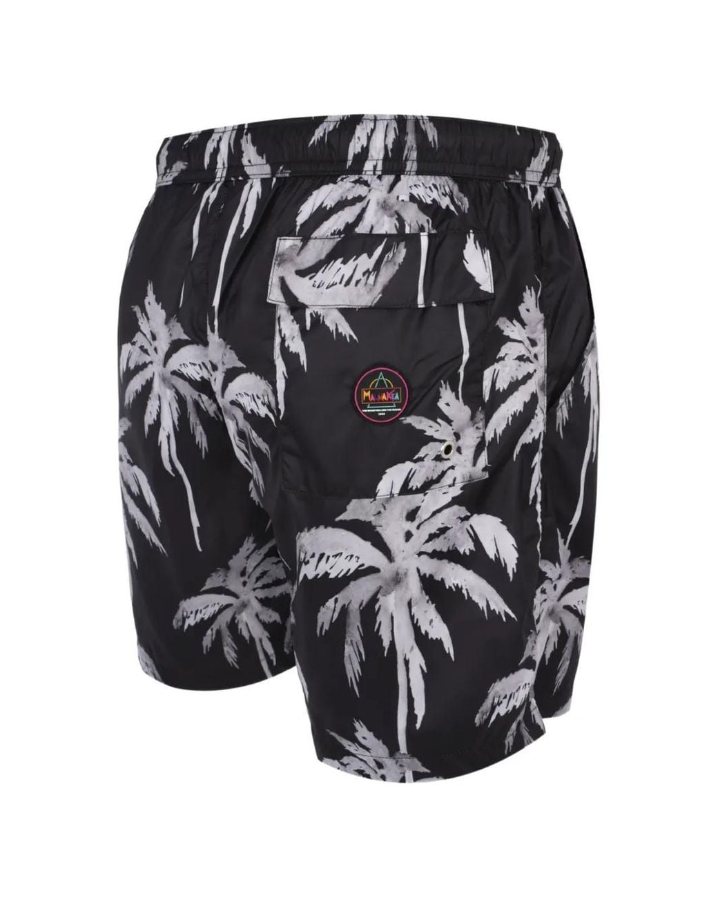 Mauna Kea Black Palm-Print Boardshorts for men