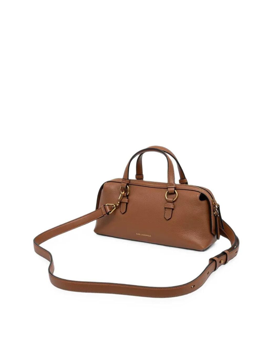 Karl Lagerfeld Brown K/Autograph Logo-Plaque Leather Tote Bag