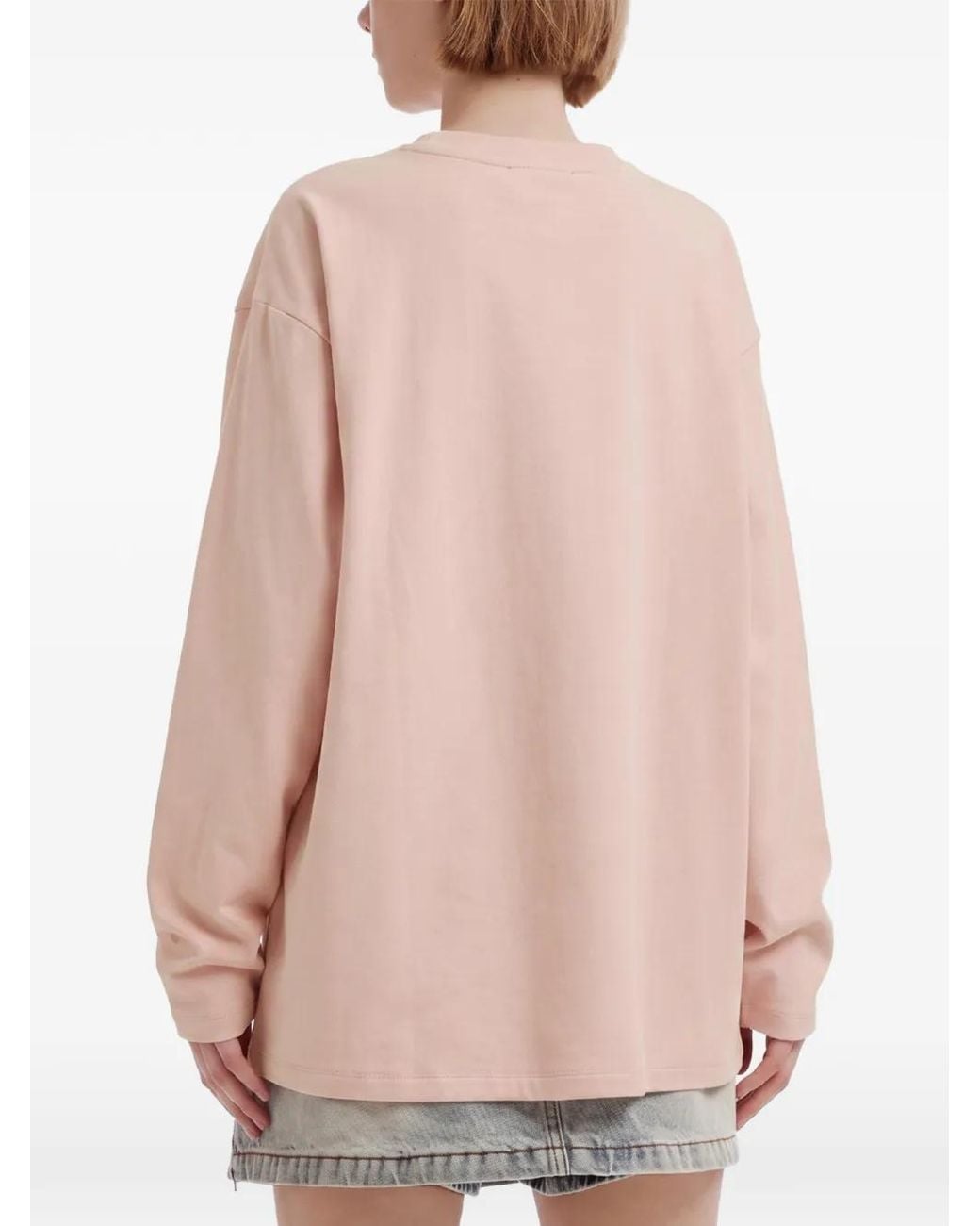 Mini Cream Pink Graphic-Print Long-Sleeve T-Shirt