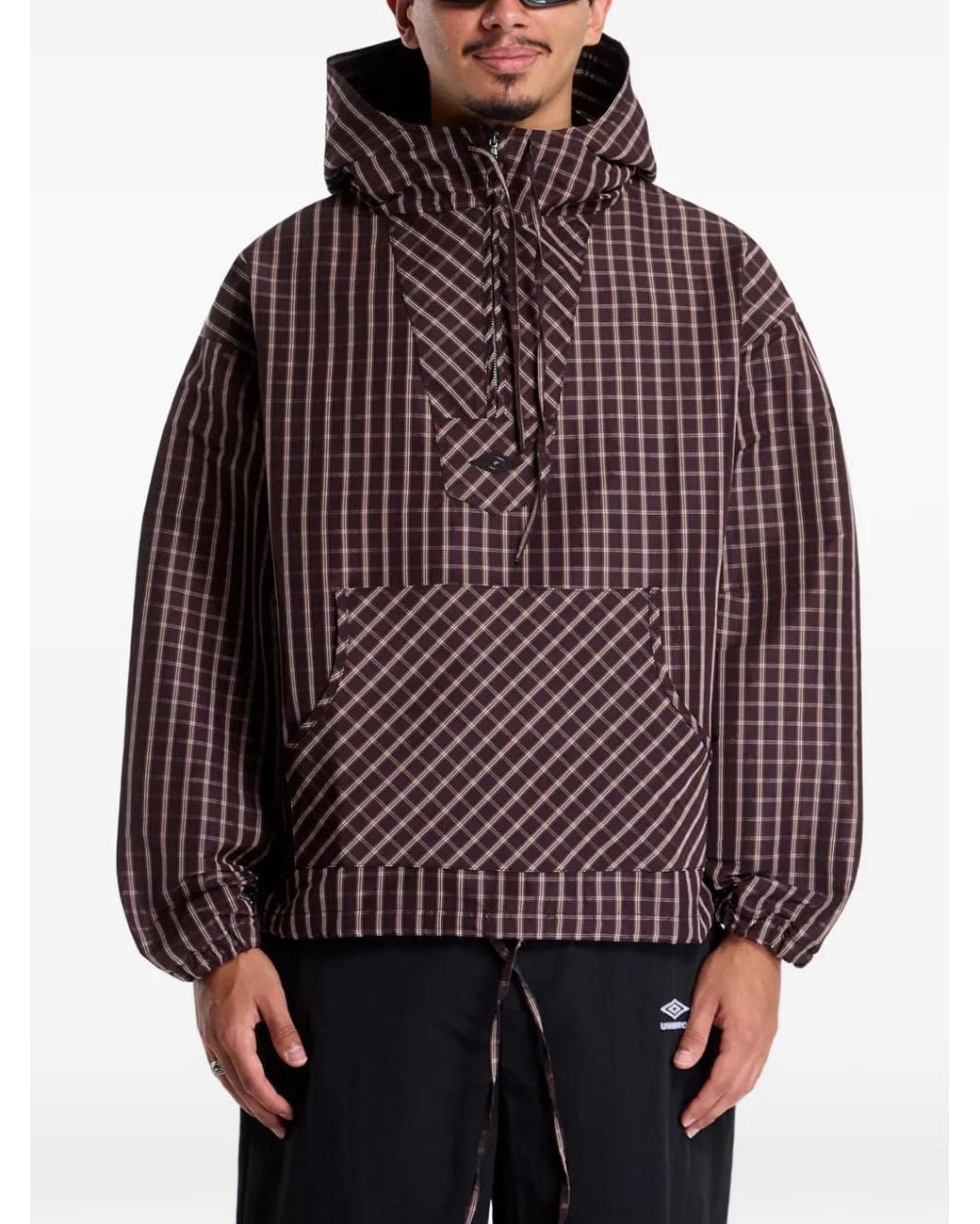Umbro Red Check Masked Hoodie for men