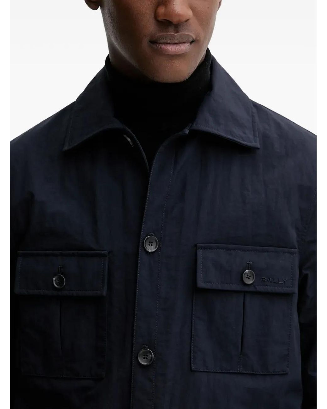 Bally Blue Buttoned Front-Pockets Jacket for men