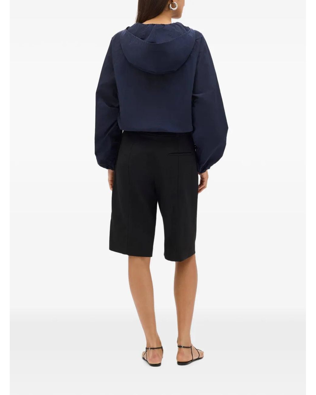 Another Tomorrow Blue Hooded Zip-Up Jacket