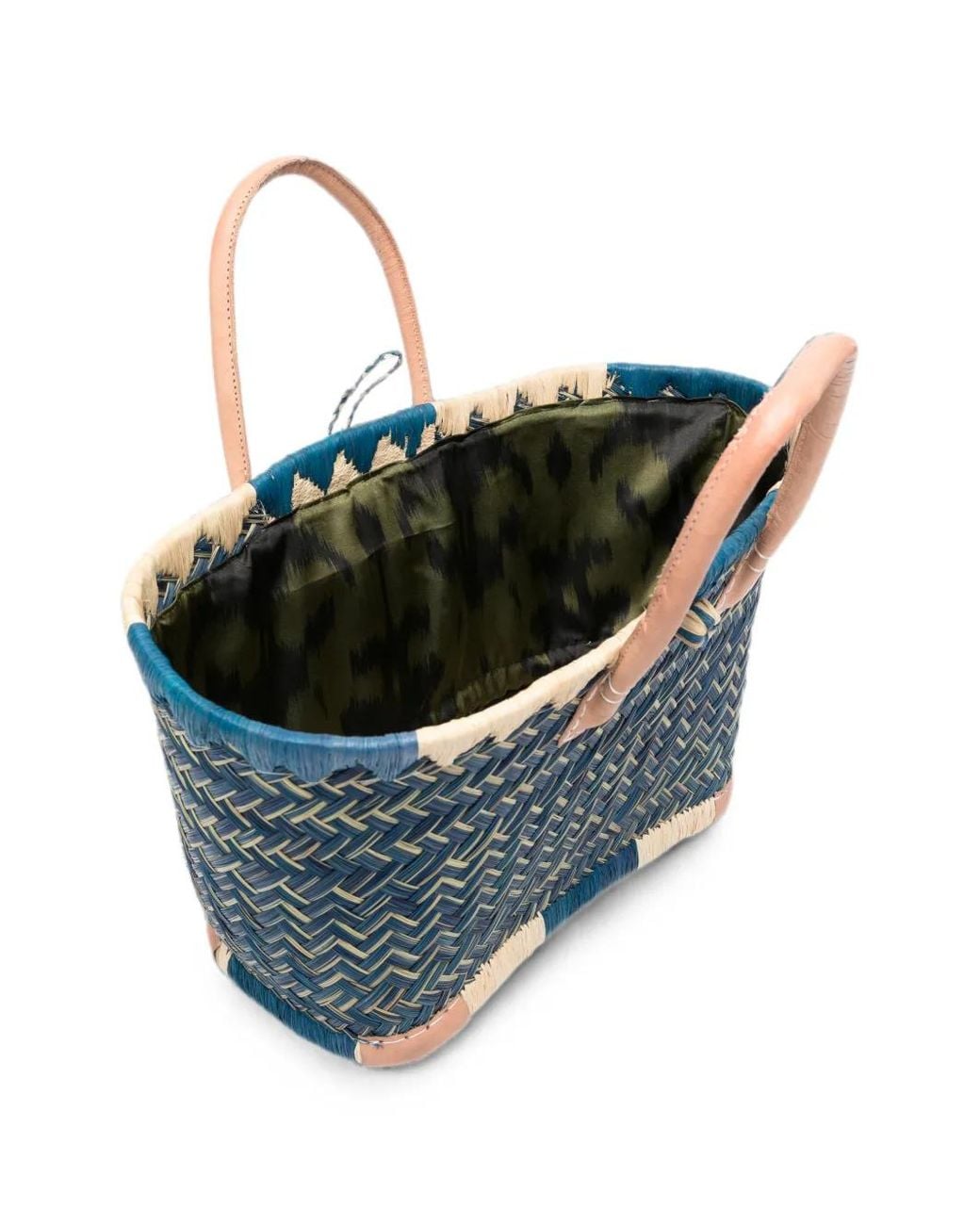 THE NINA STUDIO Blue Clotilde Woven Tote Bag