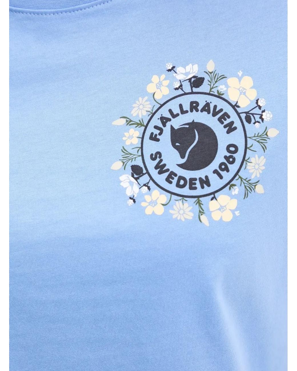 Fjallraven Blue Fjällblomster Logo-Print T-Shirt