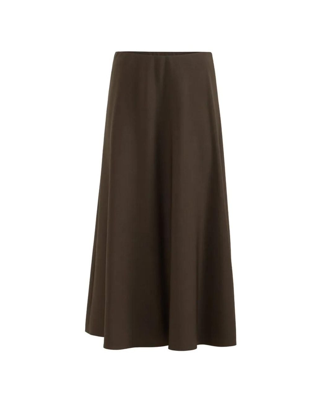 Brunello Cucinelli Brown Comfort Virgin Wool And Viscose Twill Flute Skirt