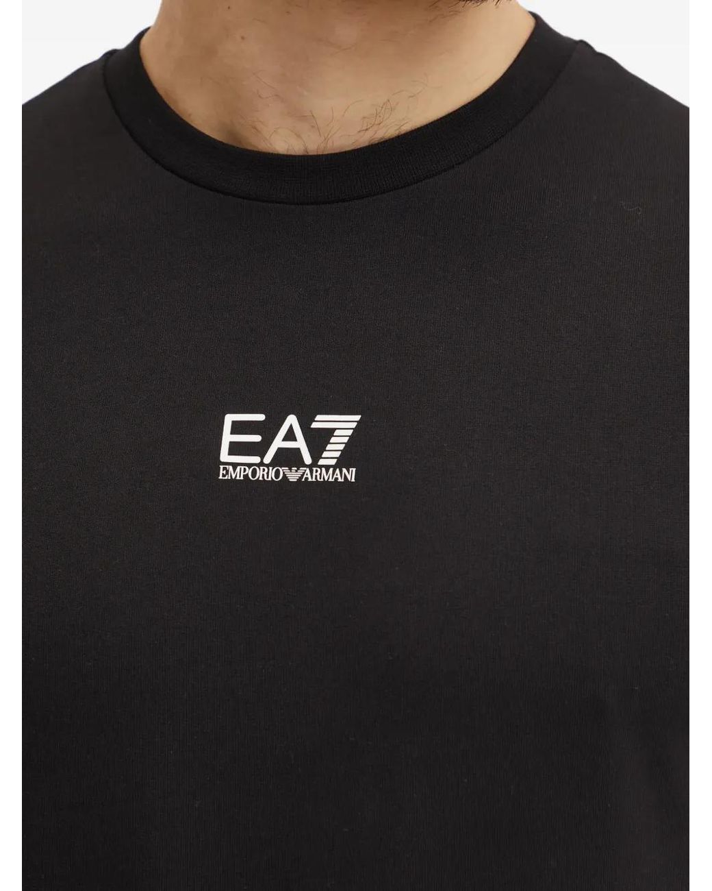 EA7 Black Logo-Print Sweater for men