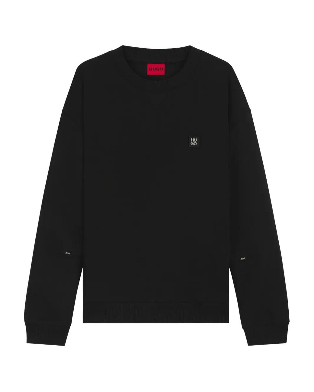 HUGO Black Logo-Patch Jumper for men