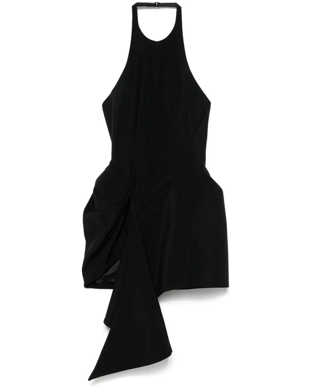 Mugler Black Asymmetric Tailoring Mini Dress