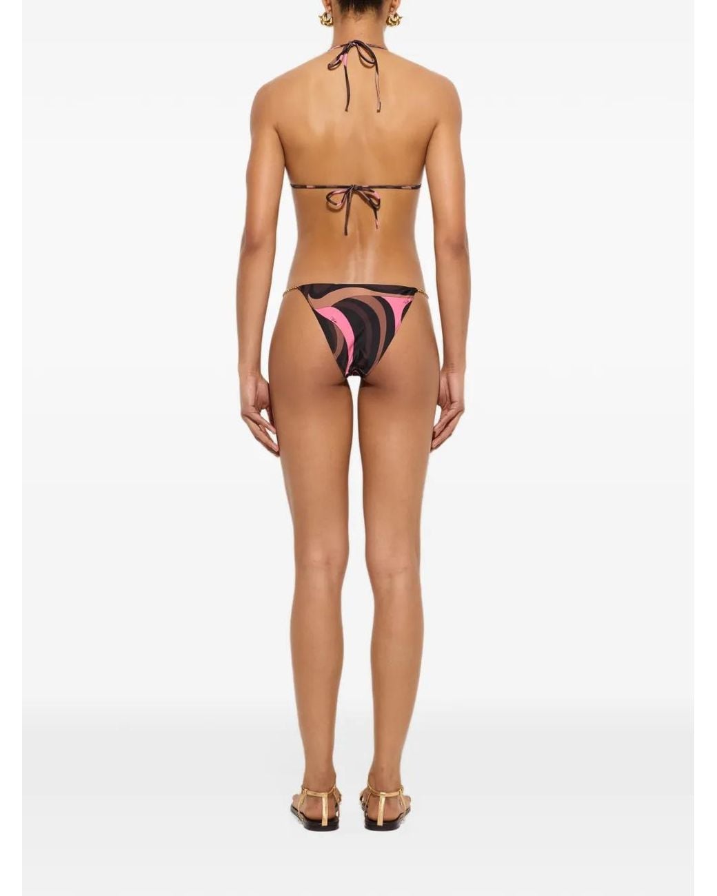 Emilio Pucci White Marmo-Print Bikini Bottom