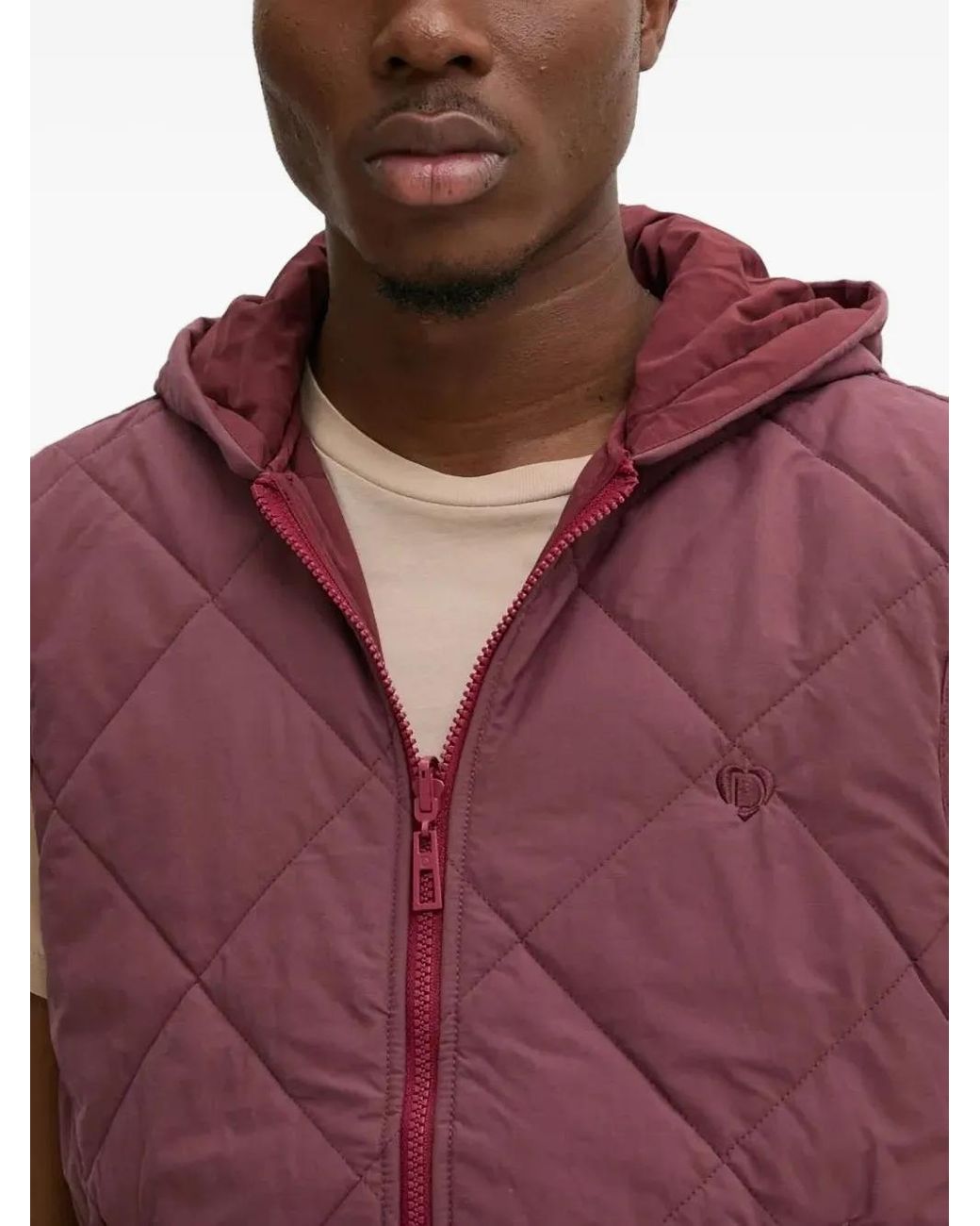 Desigual Purple Two-Way Flap-Pocket Hooded Jacket for men