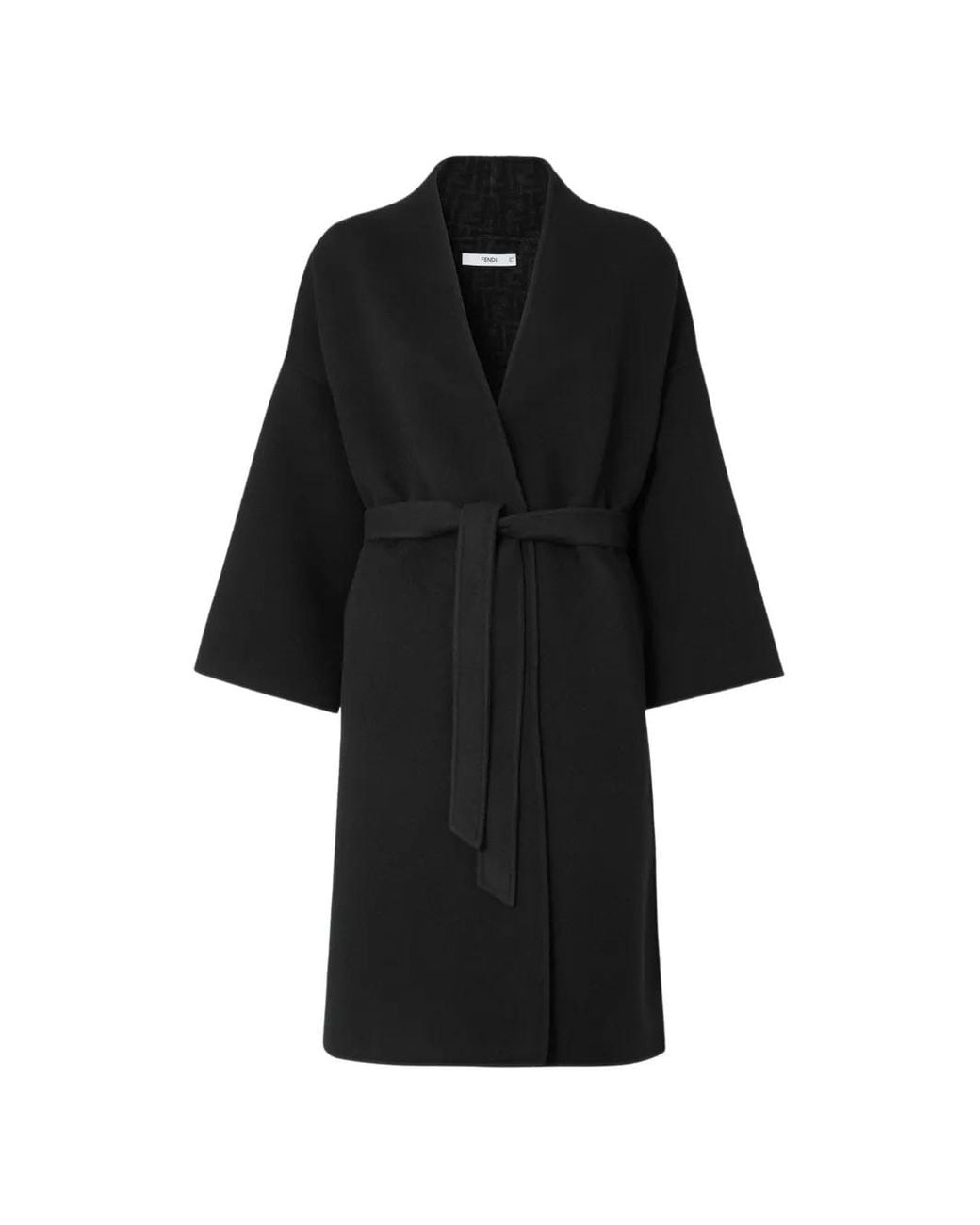 Fendi Black Ff Wool Coat