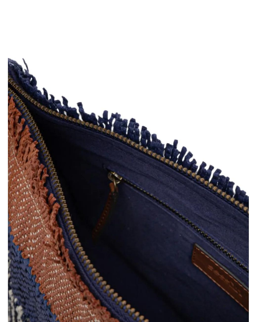 Sessun Blue Farawa Patchwork Fringed Shoulder Bag