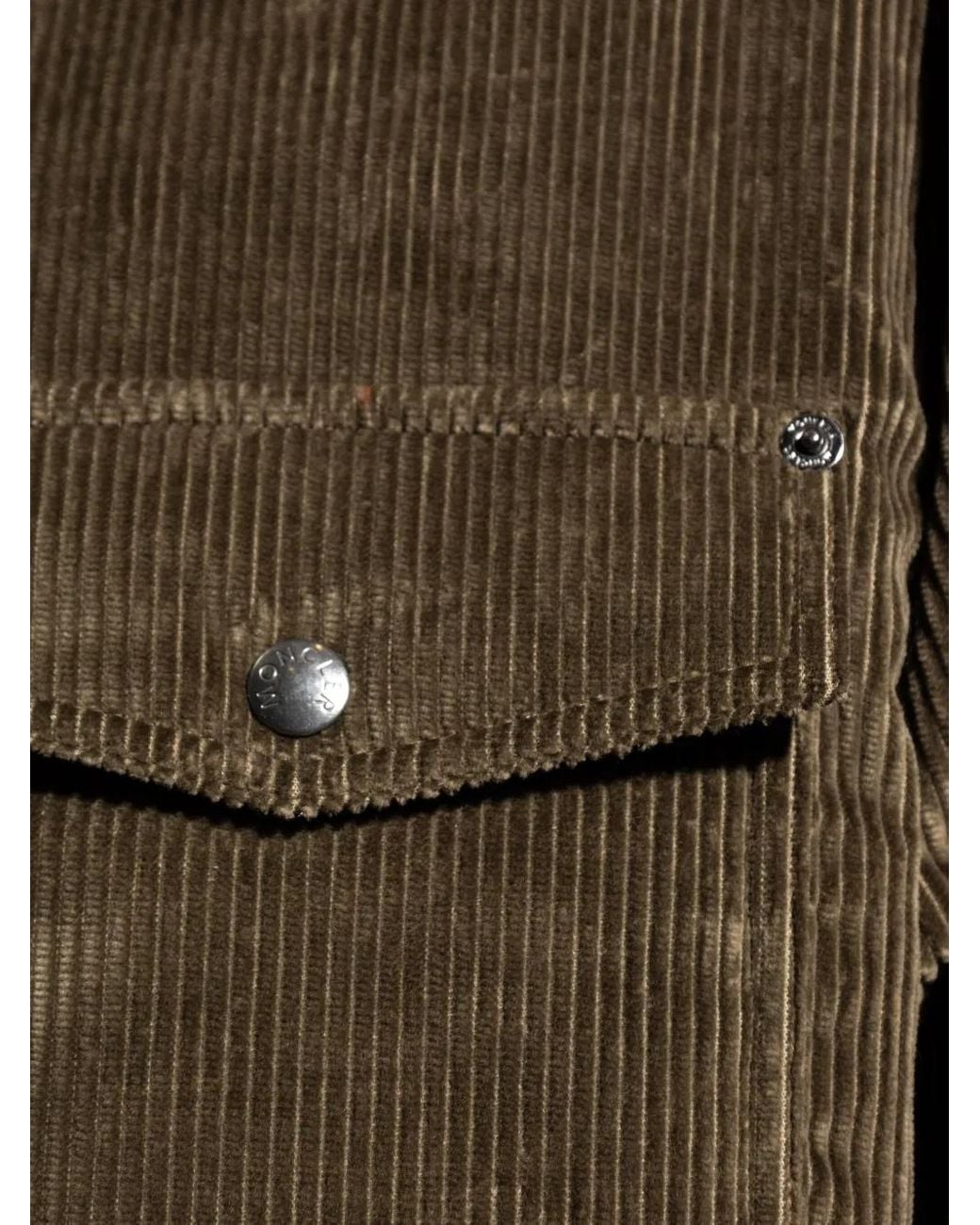 Moncler Green Corduroy Buttoned Jacket for men