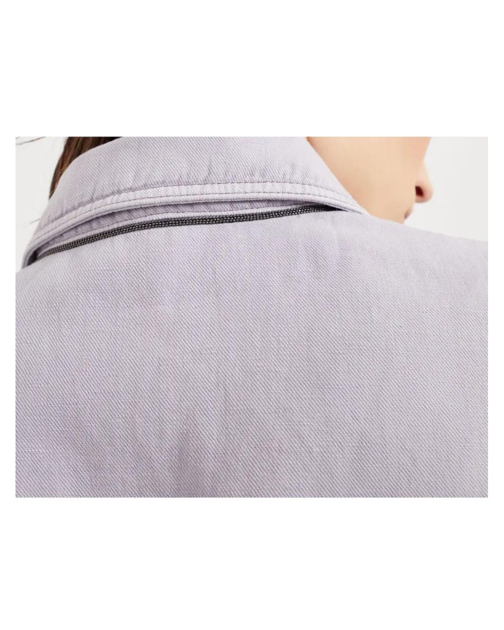 Brunello Cucinelli Purple Cotton-Linen Overshirt Vest