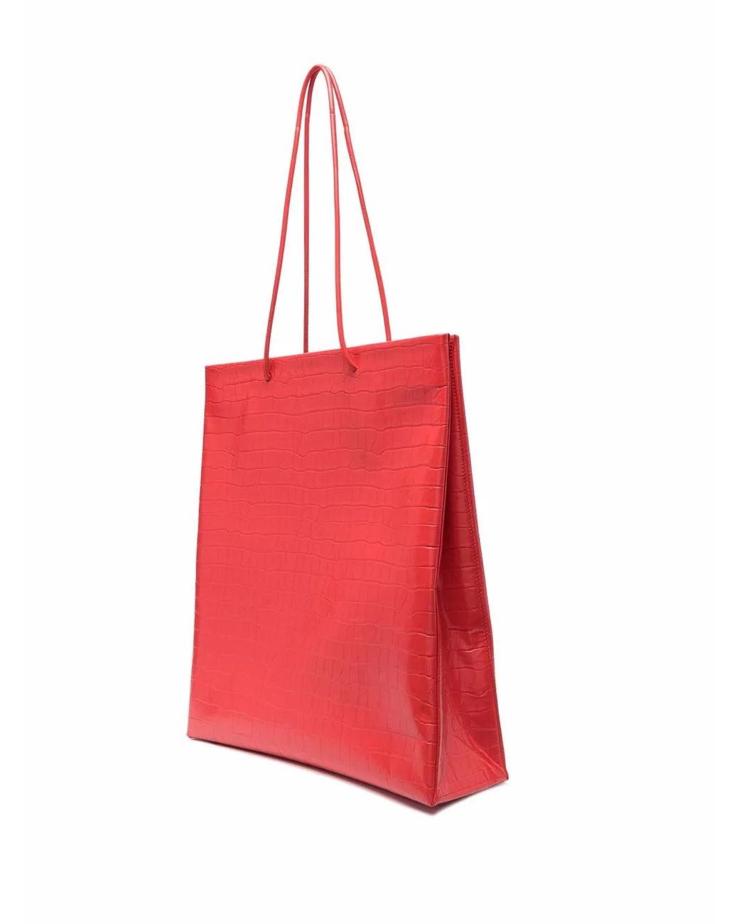 MEDEA Red Crocodile Effect Tote Bag