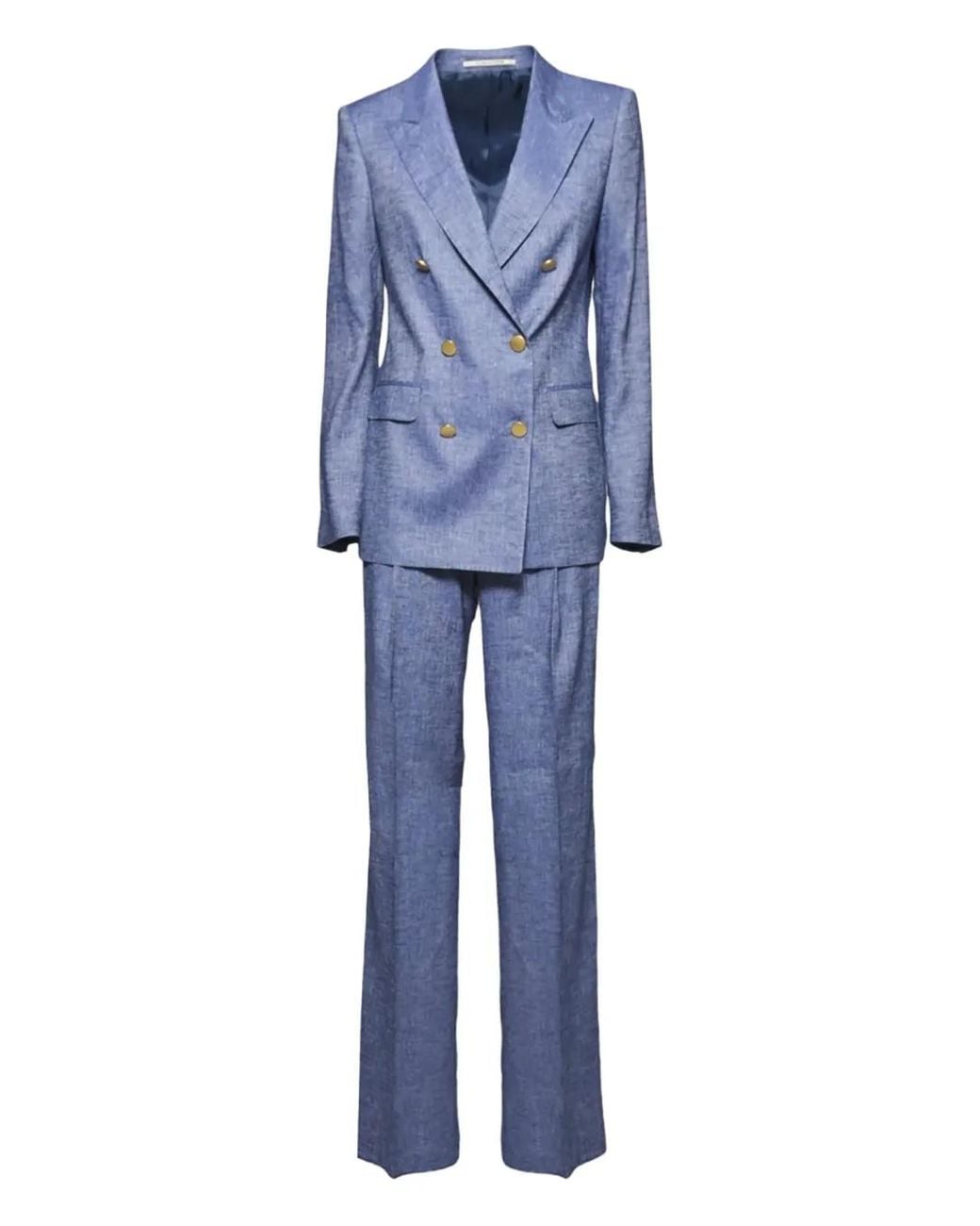 Costume À Revers Crantés Tagliatore en coloris Blue