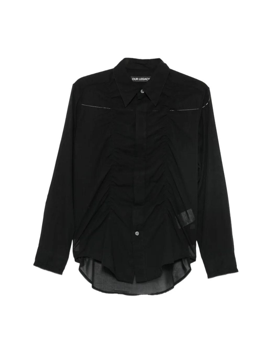 Our Legacy Black Jumble Ruched Long-Sleeve Shirt